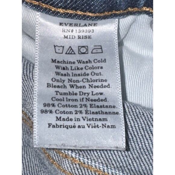 Everlane Jeans Women 30 Mid Rise Slim Straight Medium‎ Wash Blue Denim Pants - Picture 9 of 9